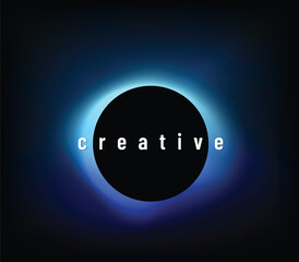 Round gradient vector background. Circle light banner with gradient