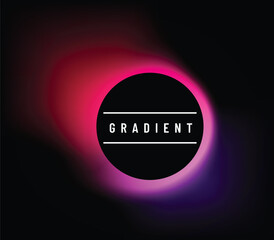 Round gradient vector background. Circle light banner with gradient