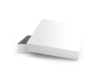 Close up view blank white paper box suitable for your mock up materials.