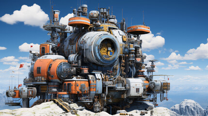 retro futuristic building