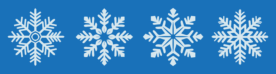Set of snowflakes vector, Snowflake Illustration for Winter Themes