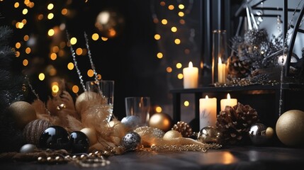 Fototapeta na wymiar Christmas background with decorations. Beautyful christmas background.