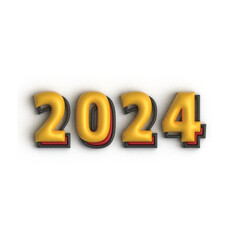 3d new year 2024 number logo design