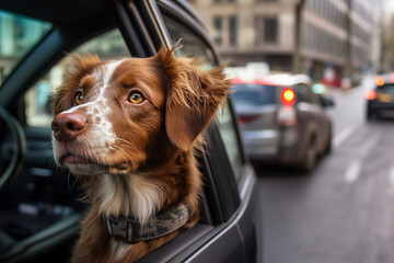 Dog Looking Out Of Car Window hyperrealism