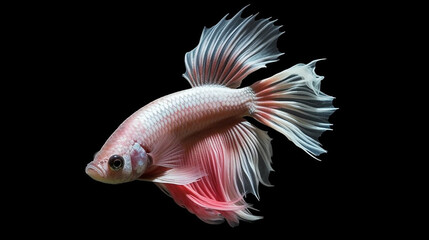 Fototapeta premium Pink betta fish Fancy Halfmoon Betta The moving moment beautiful of Siamese Fighting fish in Thailand