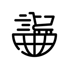online shopping line icon