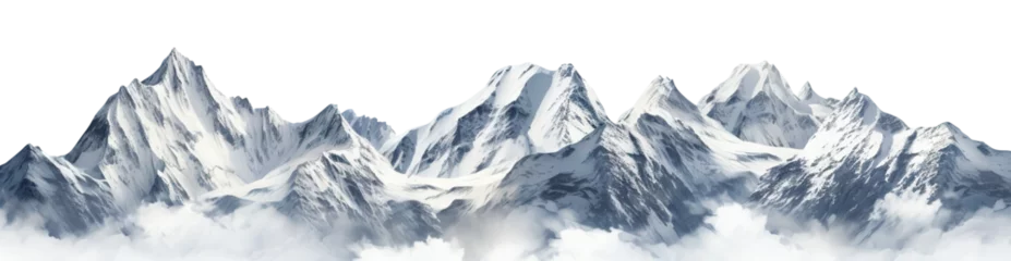 Foto op Plexiglas Dolomieten Majestic mountain peaks with snow-capped summits, cut out