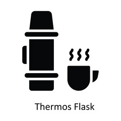 Thermos Flask  vector Solid Design illustration. Symbol on White background EPS 10 File 
