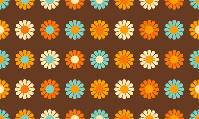 Vintage Dark Flowers Seamless Vector Pattern Wallpaper Background