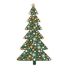 Bright cards for New Year and Christmas. Christmas tree with decorations. Universal abstract creative art templates with Christmas tree. Postcard xmas. Vector illustrations, EPS 10.