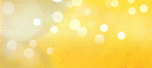 Yellow bokeh widescreen background for seasonal and holidays event with copy space, Best suitable for online Ads, poster, banner, sale, celebrations and various design works