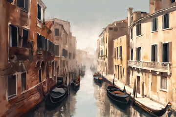 Fototapeta na wymiar Gondole sul canale di Venezia