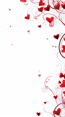 Obraz premium Valentine's Day background with red hearts and copy space