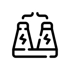 nuclear plant line icon