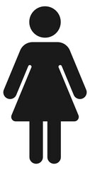 Female figure symbol. Black woman silhouette icon
