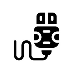 usb cable glyph icon