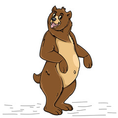 Grizzly Bear Cartoon character isolated