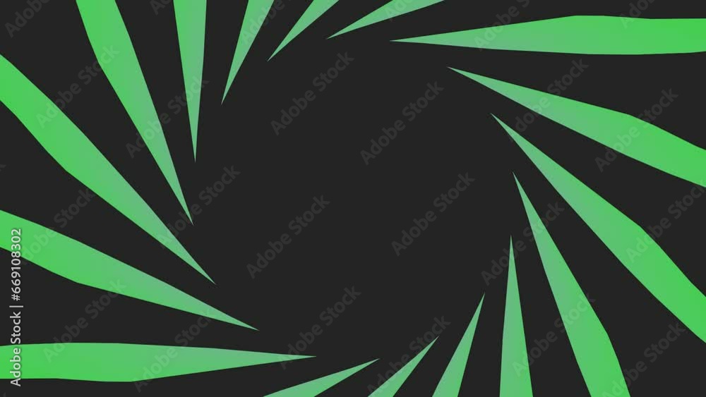 Poster green circular abstract background for intro from lines and planes. rendering animation.