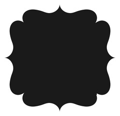 Elegant black shape. Empty label in vintage style