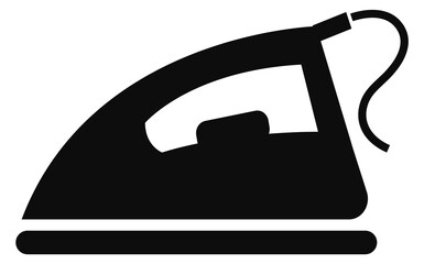 Clothing iron silhouette black icon. Housework symbol