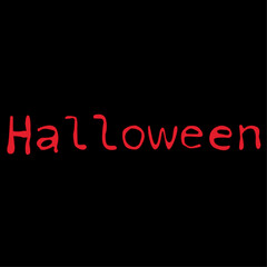 Halloween in black background in handwritting