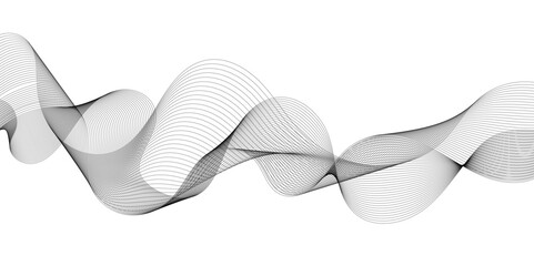 White and grey wave line background. Abstract wavy curve line background.