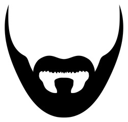 Beard and moustaches icon. Black male face hair