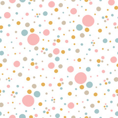 Polka dot seamless pattern cute design for print, wallpaper, nursery