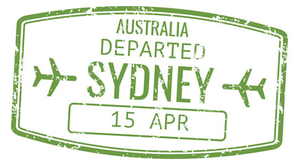 Flight departure passport sign. Air travel visa © MicroOne