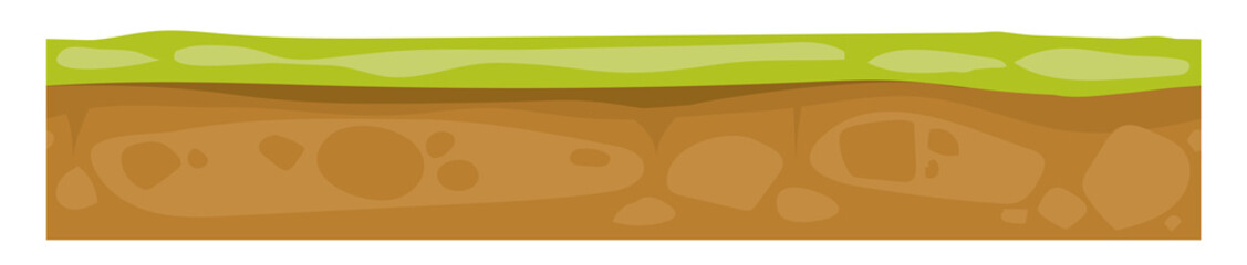 Game ground seamless cartoon land with grass layer © MicroOne