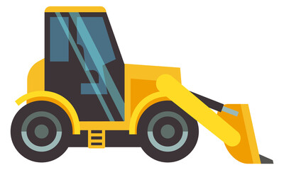 Front loader construction vehicle side view flat icon