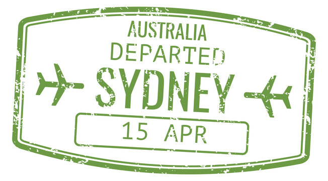 Flight departure passport sign. Air travel visa
