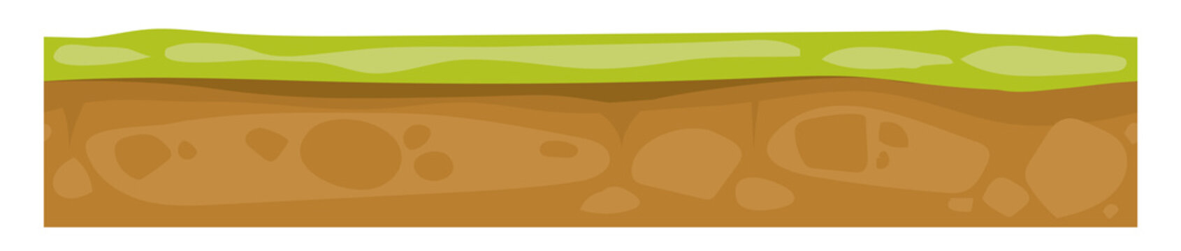 Game ground seamless cartoon land with grass layer