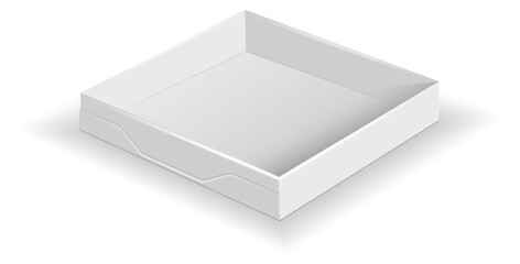 Square open box. Pizza cardboard blank container