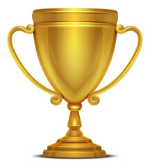 Trophy cup mockup. Realistic golden winner award