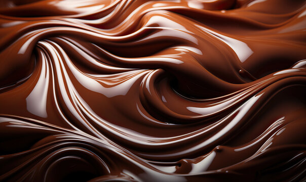 Abstract brown background with an image of liquid chocolate.