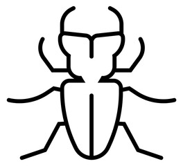 Beetle icon. Thin line insect black symbol