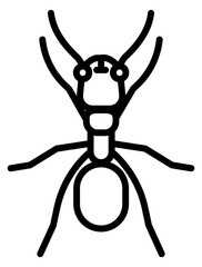 Ant icon. Linear insect symbol. Entomology logo