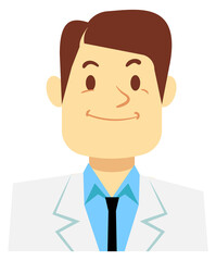 Doctor avatar. Man in lab coat cartoon character