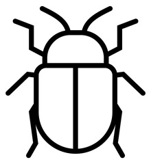 Bug linear icon. Winged beetle. Nature symbol