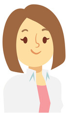 Female doctor avatar. Woman in medical coat portrait