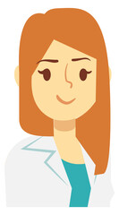 Woman in lab coat portrait. Female scientist avatar