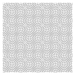 Wavy grid. Thin black line abstract pattern