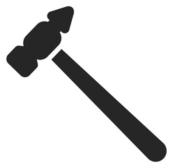 Hammer icon. Black tool symbol. Construction repair symbol