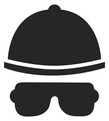 Fototapeta premium Hat and safety glasses. Repairman black icon