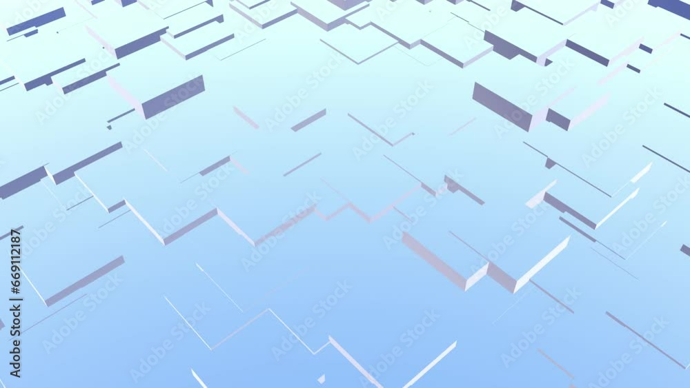 Poster blue abstract background from cubes. rendering animation.