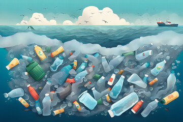 ocean full of plastic, climate change 
