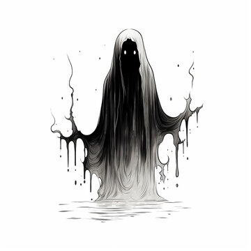 Playful Halloween Ghosts Whimsical Drawings