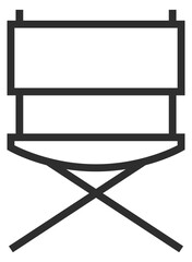 Director chair linear icon. Movie production symbol