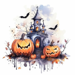 Ominous Halloween full moon night